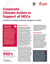 Corporate Climate Action in Support of NDCs: A Case for Science Based Targets in India