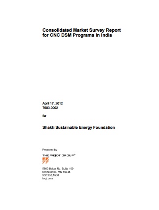 Consolidated Market Survey Report for CNC DSM Programs in India