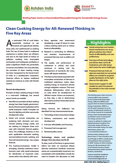 Paper 3 – Clean Cooking Energy for All: Renewed Thinking in Five Key Areas