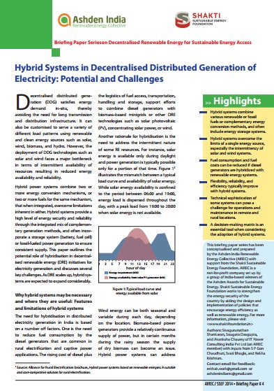 Paper 6 – Hybrid Systems in Decentralised Distributed Generation of Electricity: Potential and Challenges