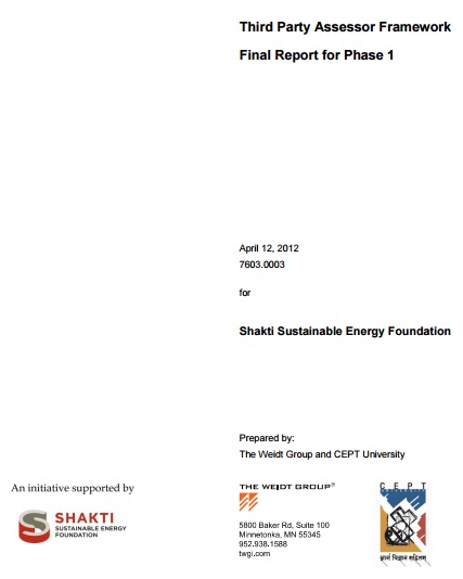 Third Party Assessor Framework for ECBC compliance checking