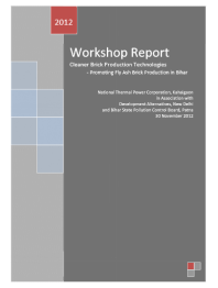 Workshop Report – Cleaner Brick Production Technologies : Promoting Fly Ash Brick Production in Bihar
