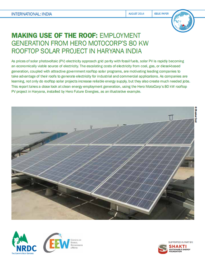 Making Use of the Roof: Employment Generation from Hero Motocorp’s 80 KW Rooftop Solar Project in Haryana India