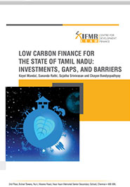 Low Carbon Finance for the State of Tamil Nadu: Investments, Gaps, and Barriers